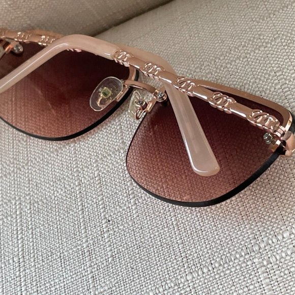 Guess Women Sunglasses GF0388 28T 66[]14 135 Eye Wear Gold Tone Half Rim Shades - Picture 3 of 11